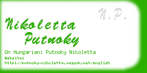 nikoletta putnoky business card